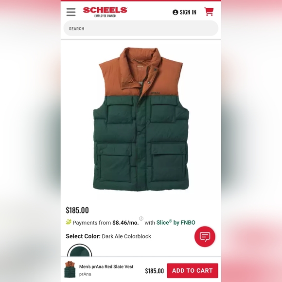 NWT🔥Down PrAna Red Slate Vest 🌎Fishing, Hiking, Hunting & Casual Gear - Picture 10 of 11